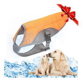 TVMALL Dog Cooling Vest Breathable Mesh Dog Jacket Summer Cool and Comfortable Dog Coat Adjustable With Reflective Strip Pet Clothes Suitable for Large Medium and Small Dogs (Orange,M)