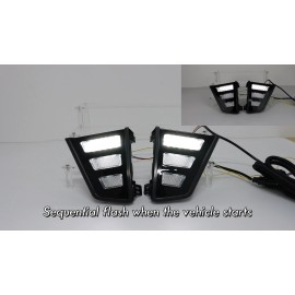 BINQIGOO LED Front Fog Lamp Daytime Running Lights Turn Signal For Lexus GX550 2024 2025