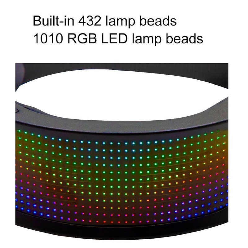 LED Smart Glasses, Full Color Glow Glasses, Bluetooth APP Control,