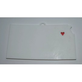 KANSAS STATE OUTLINE TOPEKA RED HEART CUTOUT HOLIDAY ORNAMENT USA PR244-KS