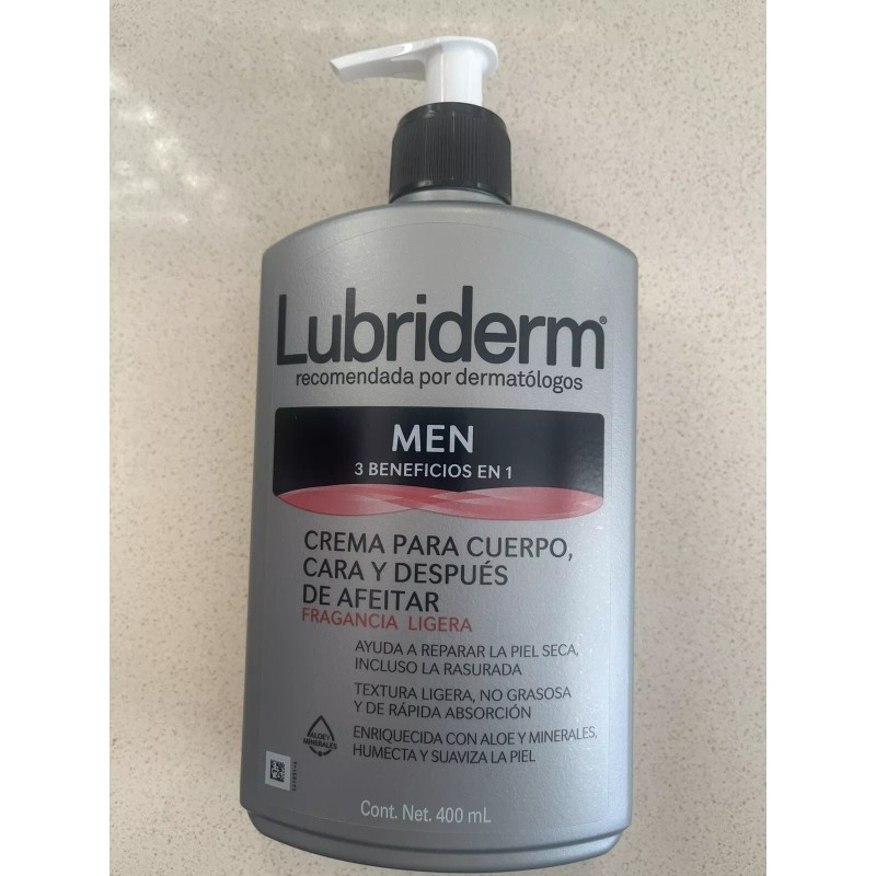 Lubriderm mens 3 in 1 lotion.