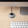 Emuca - Ø80mm round grommet from matt chromed zamak, desk
