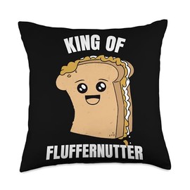 Marshmallow Cute King Of Fluffernutter Childs Surprise Throw Pillow