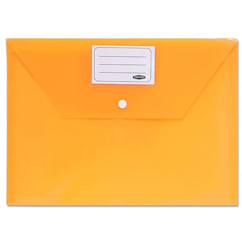 Premier Stationery Premto A4 Button Storage Wallets. Assorted Colours. Pack