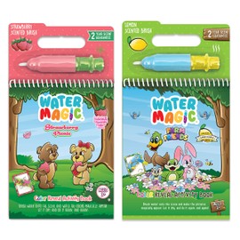 Scentco Water Magic - Scented Reusable Water Reveal Activity Books - No Mess, All Fun (Strawberry Picnic and Farm Friends)