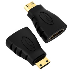 VCE HDMI Adapter 2-Pack, Mini HDMI to HDMI, 4K Support, Gold Plated, Compatible with Raspberry Pi, Camera, Camcorder, DSLR, Tablet, Video Card