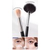 Professional Makeup Fan Brush for Highlighter， Blush， Peel Masks, Black