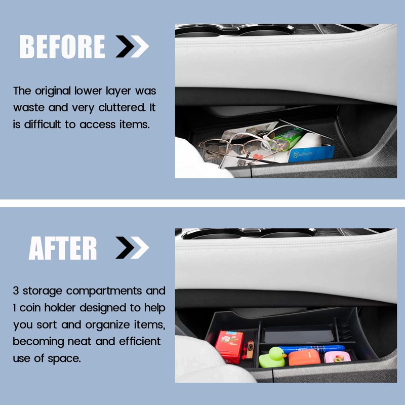 Neepiar Lower Center Console Organizer Compatible with Nissan Rogue 2021