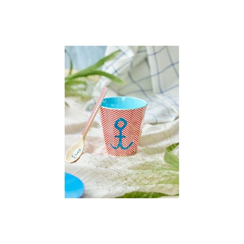 Rice Melamine Cup 100% Melamine Anchor Print Medium