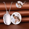 MicLee Women Photo Locket Necklace 925 Sterling Silver Round Shape