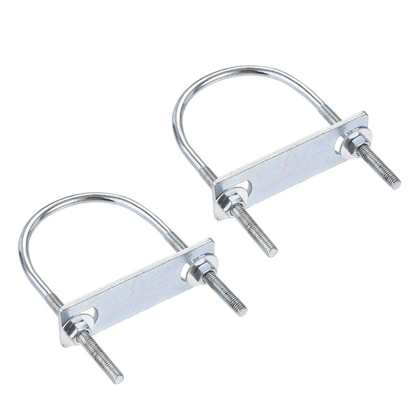 sourcing map Set of 2 round U-bolts, U-bolts, U-bolts, steel