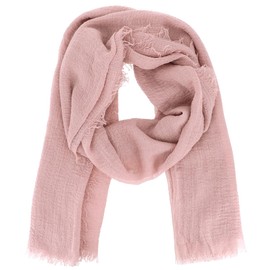 Plain Scarf Women's 20% Cotton 80% Viscose with Fringes - Modern and Fashion Women's Stole - Long and Rectangular Scarf 180 cm x 90 cm - Thin and Soft Scarf, pink