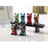 Himine Wooden Animal Cat Decoration Nativity Figurine Set