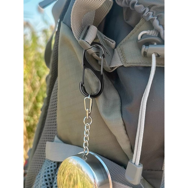 Fenhupe 30pcs S Hooks Carabiner Clip, Zipper Pull Locks Anti