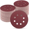 POTUINOM 5 Inch 8 Hole Sanding Discs, 100 PCS 600-Grit Hook and Loop Sandpaper, Round Alumina Orbital Sander Pads for Polishing, Grinding, Woodworking