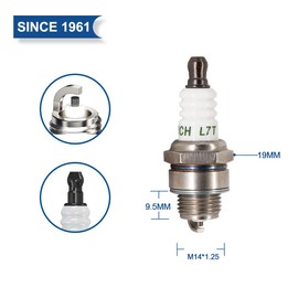 4 PCS TORCH L7T Spark Plug Replace for Cham pion CJ7Y CJ8Y, for N GK BPM7A BPM6A, for Bos ch WS5F WS6F, for Den so W20MP-U, for Husq varna Poulan Craftsman Stihl Chainsaw Leaf Blower, OEM