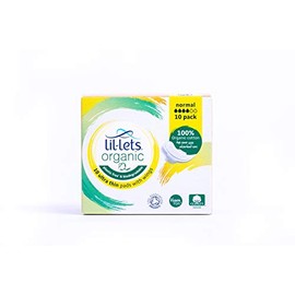 Lil-Lets Organic Cotton Normal Pads, Light to Medium Flow, Pack of 10 Pads