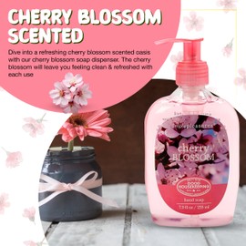 SIMPLE PLEASURES Premium Hand Soap Refills - Cherry Blossom Scent, 7.9 oz Bottle with Jumbo 59 oz Refill - Goodhousekeeping Seal Approved - Multiple Scents Available- Cherry Blossom Soap