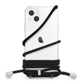 MINTY iPhone15 Case Shoulder Strap Clear Black
