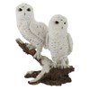 Things2Die4 Pair of Snow Owls on a Branch Statue