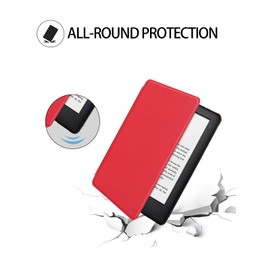 Case for All-New Kindle Paperwhite/Kindle Colorsoft 7 Inch 2024,WUNIAK Design for Kindle Paperwhite 12 Generation,Hard PC and Premium PU Lightweight Slim,RED