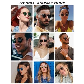 Pro Acme PA3447 Classic Crystal Glass Lens Retro Round Metal Sunglasses, 50mm (Crystal Brown Gradient Lens)