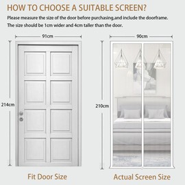 Cat Screen Door 35.5x82.5'' Reinforced Mesh Zipper Pets Proof Screen Curtains From Living Room,Bedroom,Patio ( Color : Black-D , Size : 110x220cm)