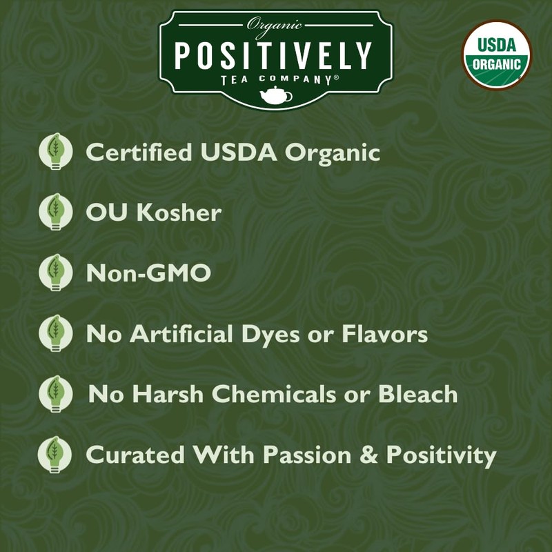 Organic Positively Tea Company, Mango Green Tea Bags, 100 Count
