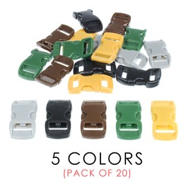Paracord Planet Assorted 3/8" Side-Release Buckle Packs - Choose from a Variety of Colors & Pack Sizes - Perfect for 550 Paracord Bracelets, Lanyards, and Keychains