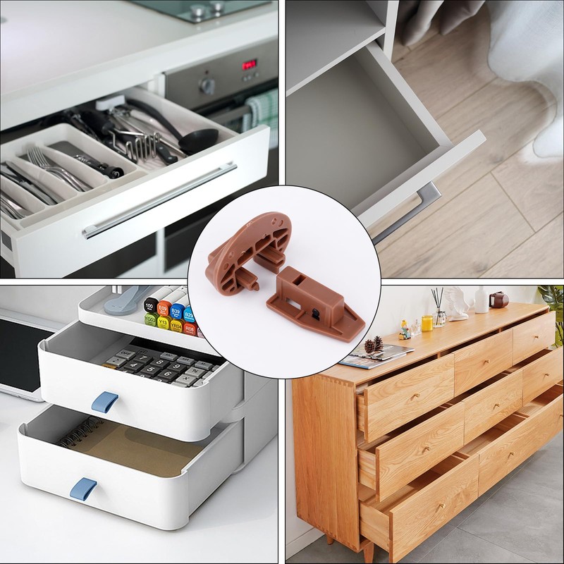 8 Sets Plastic Drawer Track Guides Kit, for Kenlin Rite-Trak