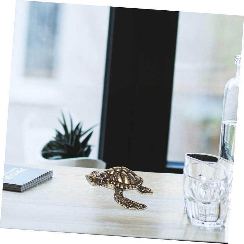 IMIKEYA Brass Decoration Turtle Statue Tortoise Statue Solid Copper Miniature