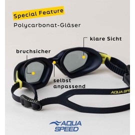 Aqua Speed Cyclone Swimming Goggles | Training & Competition | Mirrored, Anti-Fog | Adjustable Strap | Microfibre | Cyclone 07 Yellow Black