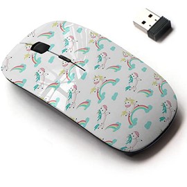 2.4G Wireless Mouse with Cute Pattern Design for All Laptops and Desktops with Nano Receiver - Magic Unicorn Pattern