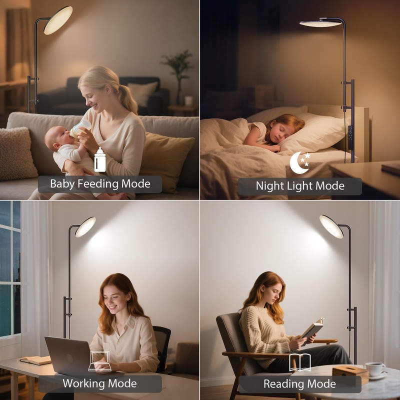 SUNMORY 32W/3000LM Floor Lamps, Super Bright LED Standing Lamp with
