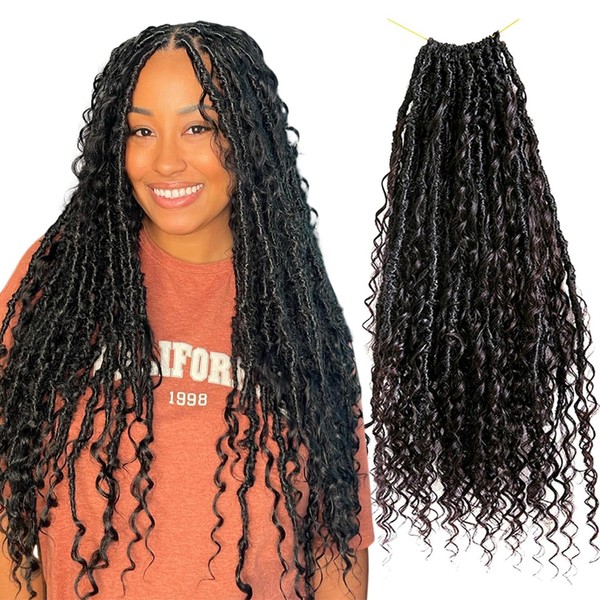 Boho Locs Crochet Braids Pre Looped With Human Hair Extensions