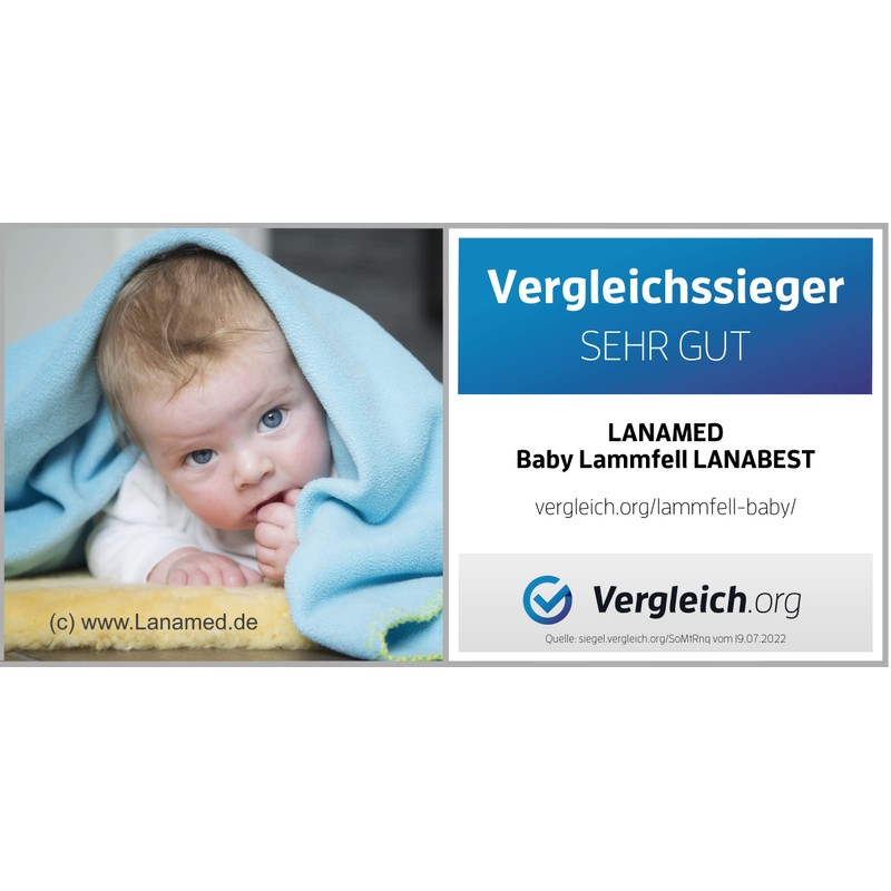 Babyfell, Baby Lammfell LANABEST. Premium Qualität. Superweich, schadstoffarm, waschbar. Echtes