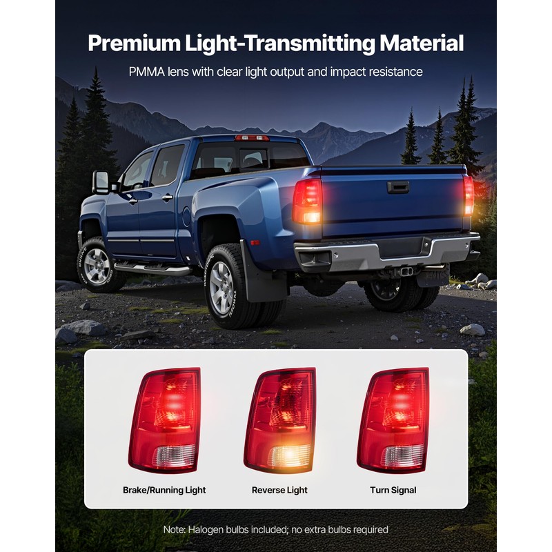 VEVOR Tail Light Assembly Compatible with 2009-2018 Dodge Ram 1500