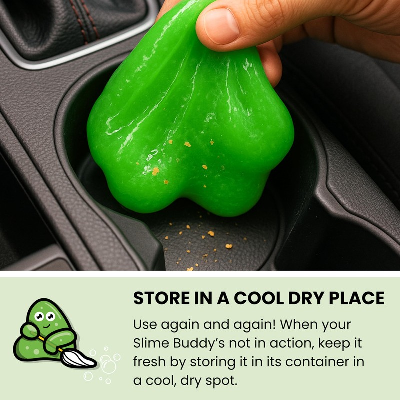 Slime Buddies Car Cleaning Gel Putty - Apple Scented Interior