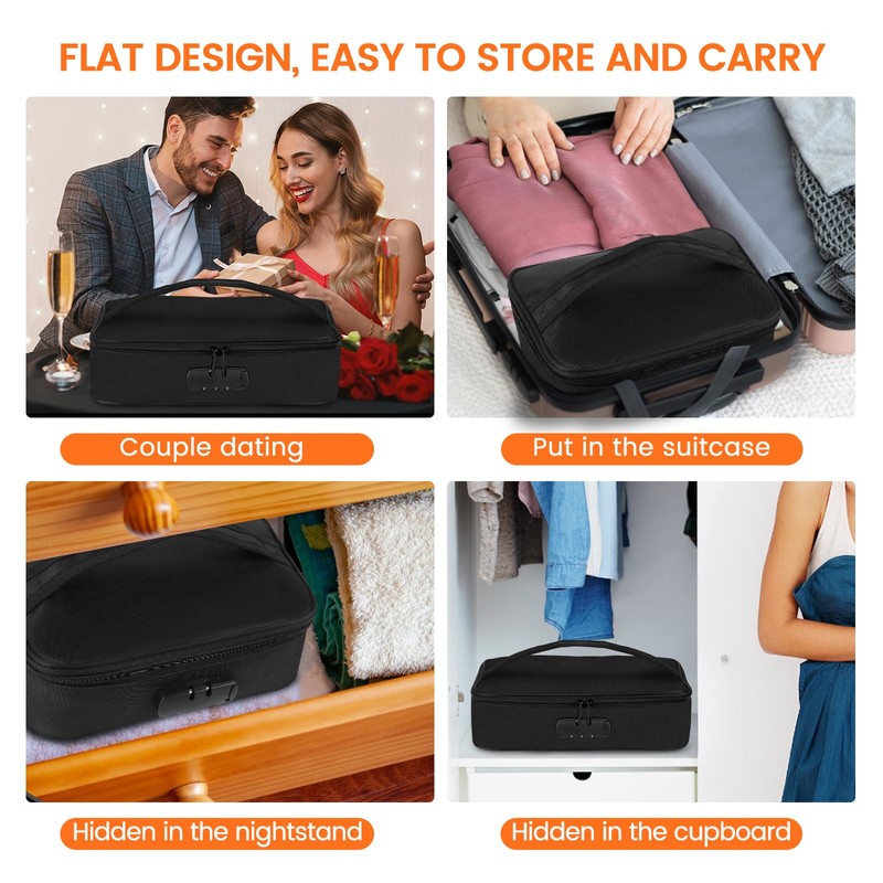 JINXOLET Discreet Lockable Storage Toy Bag Box Organizer Container