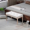 Heemab 32" Upholstered Bedroom Bench with French Vintage Design, Button-Tufted,