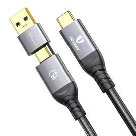 GiGimundo 20Gbps USB C Kabel (1M) für Thunderbolt 3, Unterstützt 4K 60Hz Video PD 100W, USB 3.2 Gen2x2 Schnell Ladekabel (2-in-1 USB A/C), Perfect für Mac Studio, Grafiktablett, Drohne, Display