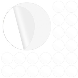Hecila 40PCS Clear Double Sided Adhesive Pad Heavy Duty Double Sided Adhesive Mounting Circle Tape Waterproof High Strength No Residue Removability Washable Sticky Patch for Craft Wall Mounting Home
