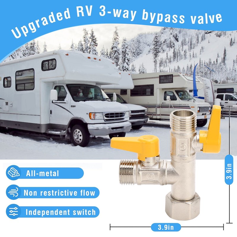 RV 3 Way By Pass Valve 1/2in NPT RV Water