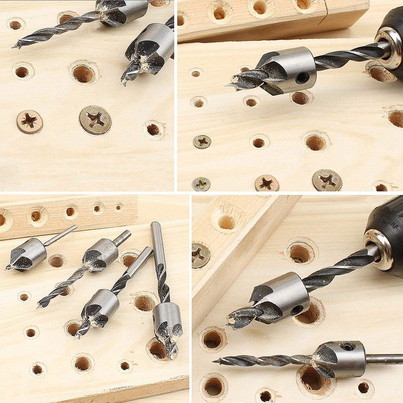 Pfloge® 7 Pcs HSS 5 Flute Senker Bohrer Set Screwdriver