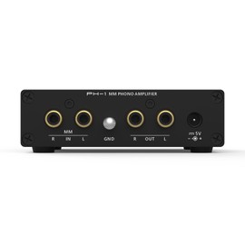 SMSL PH-1 High Fidelity MM Phono Amplifier Gold Gain 46dB SNR 84dB THD+N 0.008% 6.35mm Headphone Jack Hi-Res Amp RCA Input/Output Palm Size Volume Single MM Amplifier