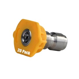 20 Pack of Erie Tools 5.5 Stainless Steel Orifice 15 Degree 1/4in. Quick Connect 4000 PSI High Pressure Washer Spray Nozzle Tips