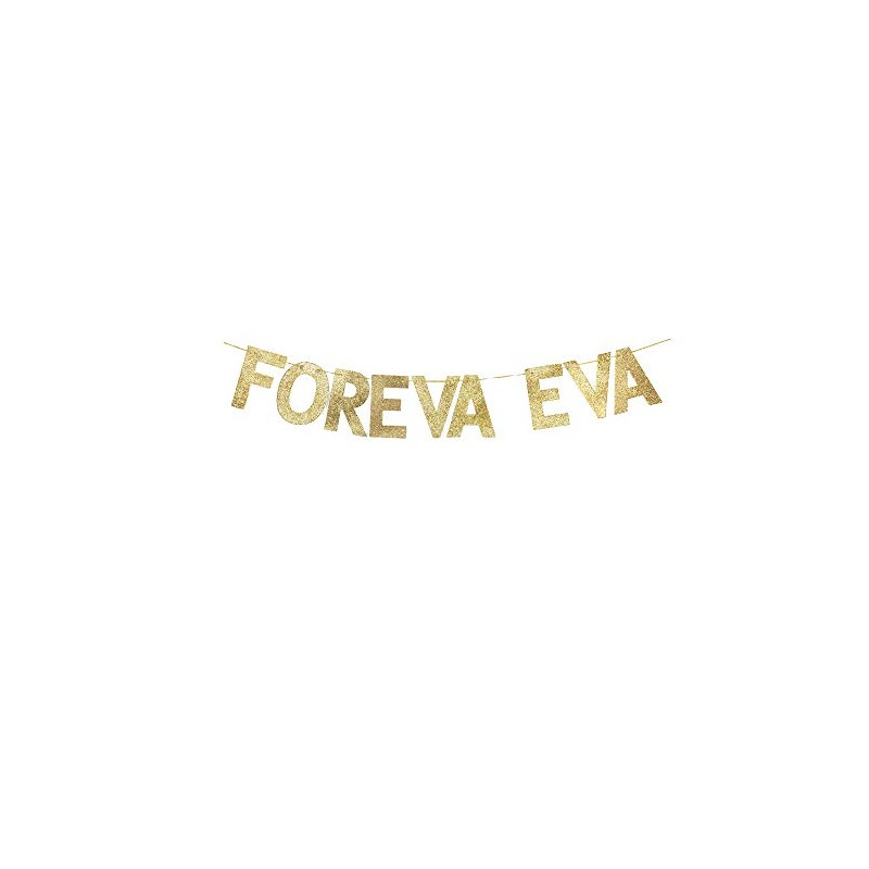 Foreva Eva Gold Glitter Paper Banner, Wedding/Engagement/Valentine's Day Party Decor,