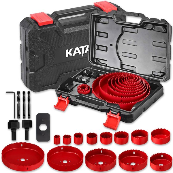 KATA Hole Saw Set, 20 Pieces Hole Saw Kit with