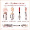 Set de brochas de maquillaje portátil 4 en 1: cerdas