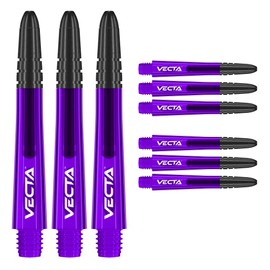 WINMAU Dart Shaft - Vecta Polycarbonate Dart Stems - 1 Set per pack (3 darts Shafts in total) - Professional Darts Accessories - Purple and Black Intermediate Shafts